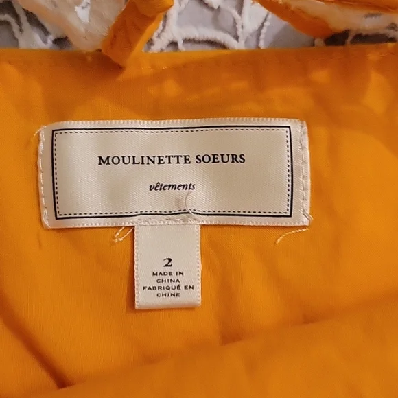 Moulinette Soeurs Anthropologie Melora Yellow Polka Dot Dress in size 2 - Picture 13 of 16